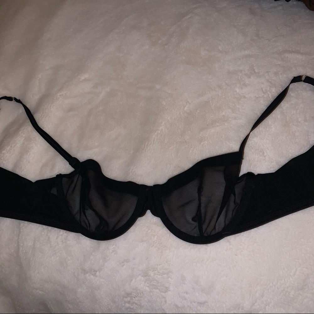 Cute mesh black bra